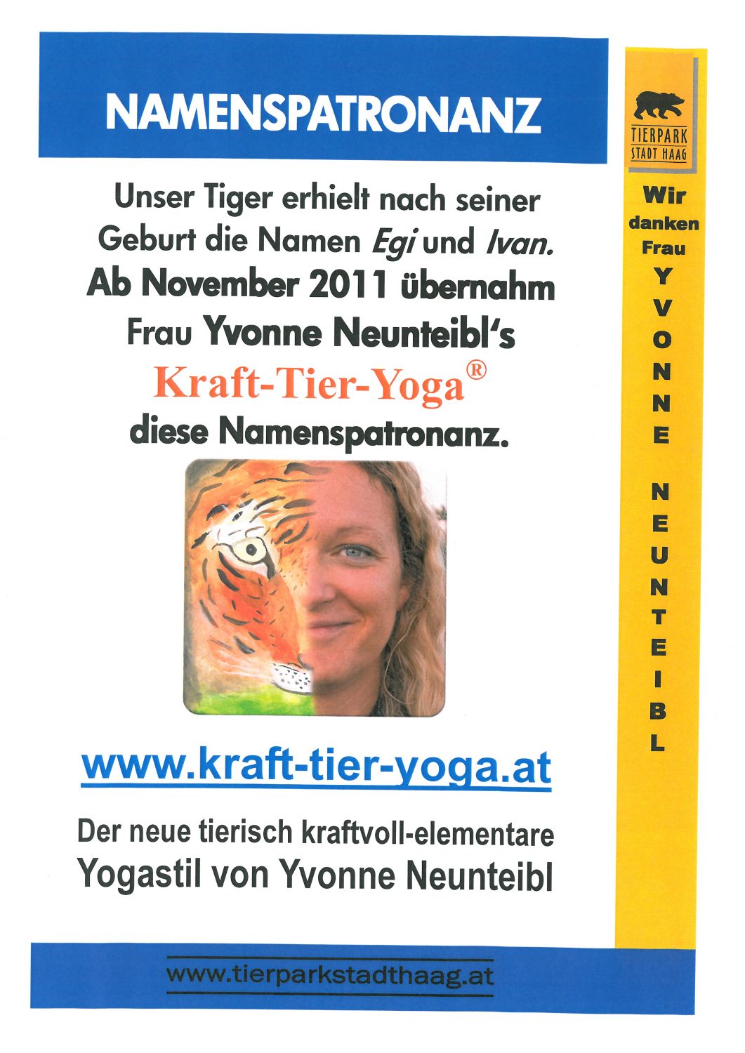 Tafel Kraft Tier Yoga Fur Tiger Tierpark Stadt Haag