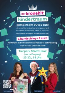 Plakat Kronehit Kindertraum beim Tierpark Stadt Haag