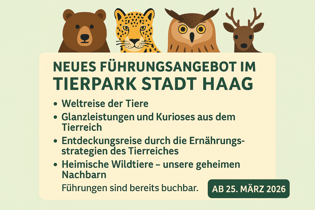 Neues Führungsangebot im Tierpark Stadt Haag ab 25. März 2026
