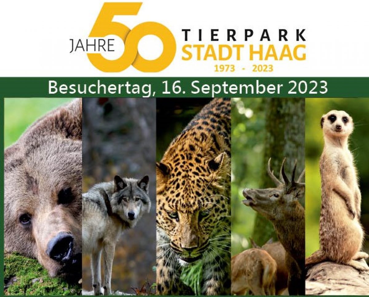 Einladung zum Besuchertag 50 Jahre Tierpark Stadt Haag am 16. September 2023